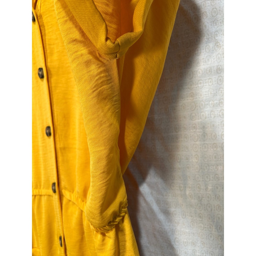 Millenium Mustard Yellow Button Front Midi Shirt … - image 5